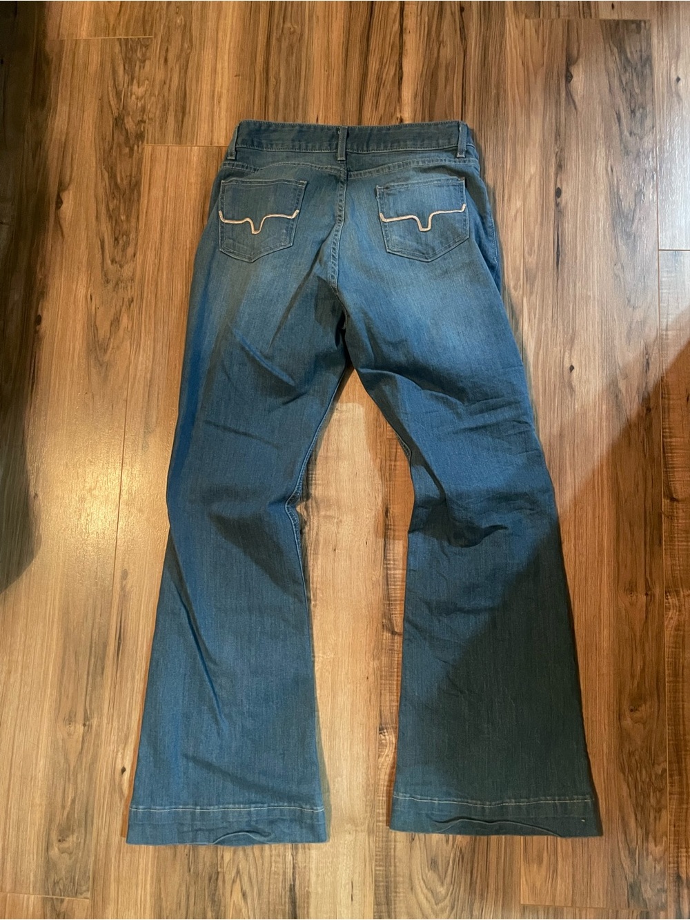Kimes Ranch Blue Flare Jeans with Subtle Fading - Picture 2 of 6